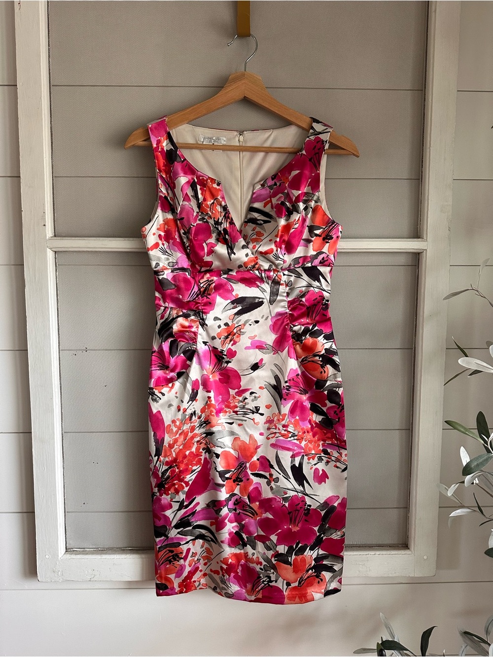 Sleeveless Floral Dress in Pink and Coral
